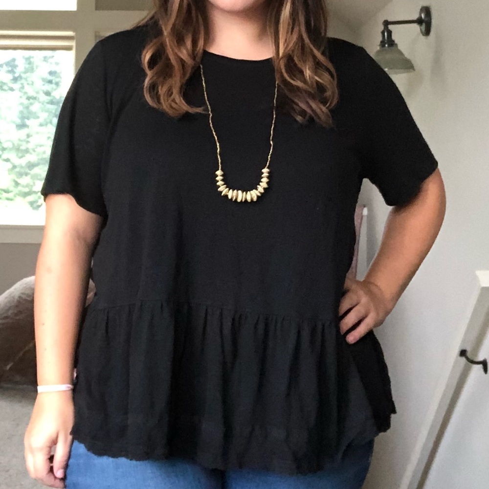 Black Peplum Top
